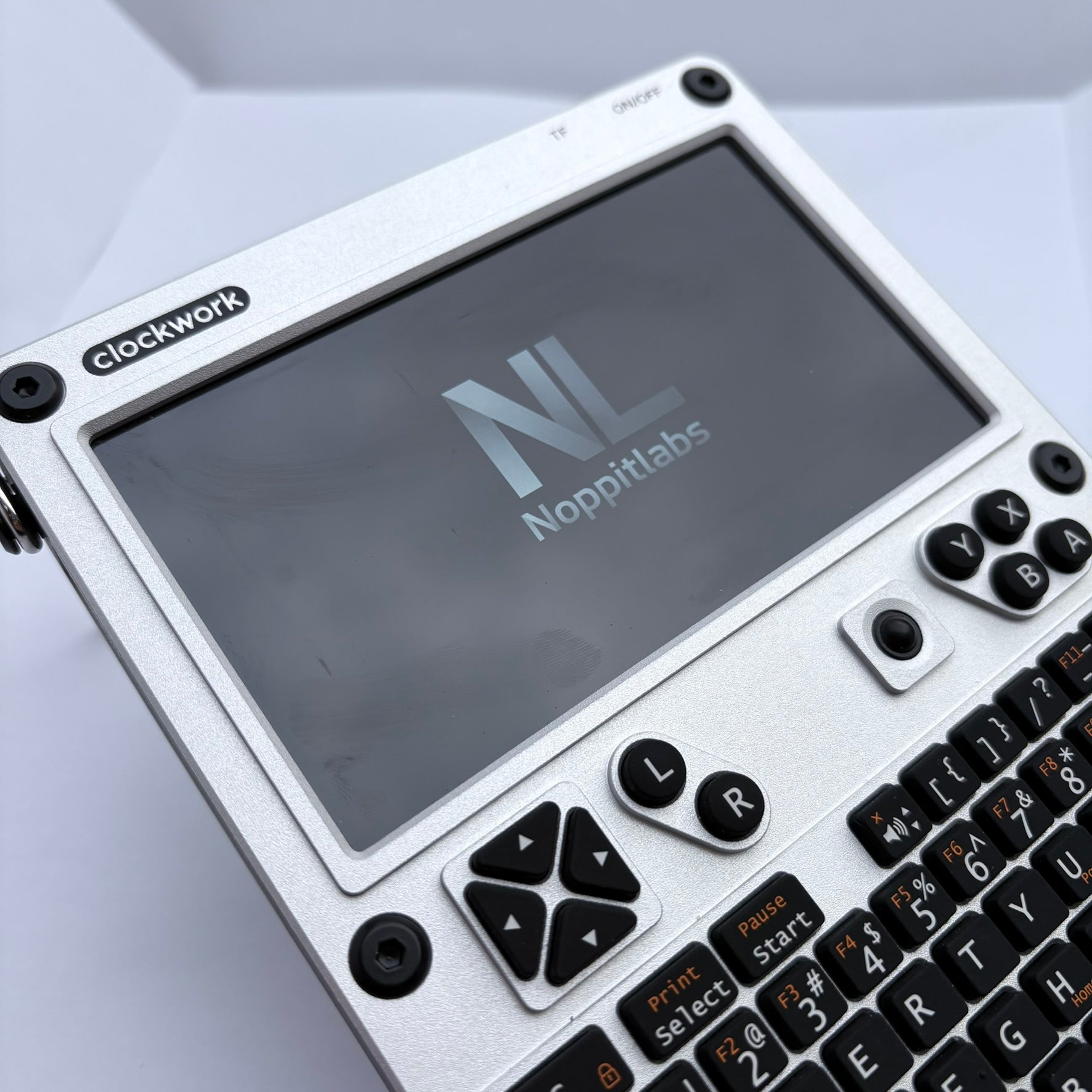 uConsole by clockwork with Noppitlabs brand displayed