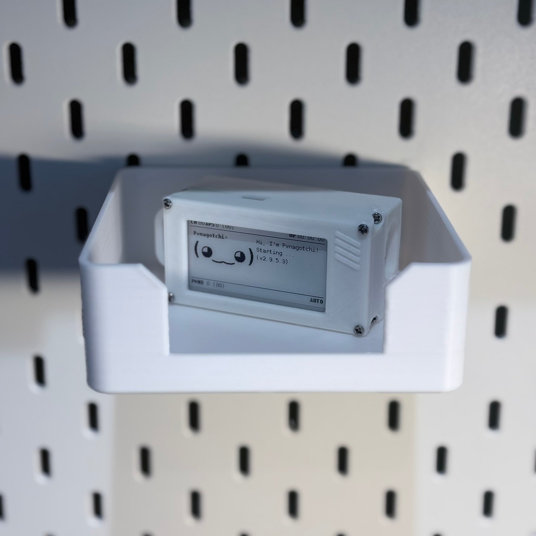 Pwnagotchi with IKEA Skadis tray 